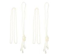 Hemobllo Collares de Perlas para Mujer Juego de 2 Collares Largos en Capas Gargantillas Vintage de Perlas Blancas Cadenas de Cuello para Fiesta y Uso Diario