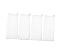 Hemobllo Comedero Colgante para Pájaros Pinzones, Bolsa de Malla Hexagonal de Poliéster Color Claro 12x28 Cm Cordón, Kit de 4 Piezas para Jardín y Exterior, Alimentación Segura y