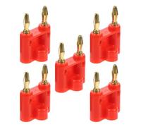 Hemobllo Conectores Banana de Doble Extremo Rojos 5piezas para Sistemas de Audio Construcción Resistente y Amplia Compatibilidad para Uso en Teatro