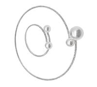 Hemobllo Conjunto de 2 Piezas Collar y Pulsera de Perlas Plateadas para Mujer Gargantilla Elegante de Perlas Pulsera de Novia Joyería Nupcial para Bodas y Eventos Obsequios