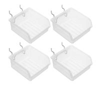 Hemobllo Contenedor de Almacenamiento Perforado para Panel Soporte Caja Organizadora de Plástico Transparente Grande 100X100X50 MM Juego de 4 Piezas para Taller Garaje y Hogar