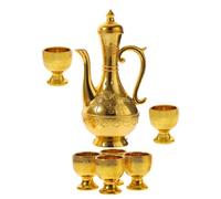 Hemobllo Copa de Ofrenda Clásica Dorada de Plástico Tetera y Taza para Adoración Budista en Templo y Ocasión Especial