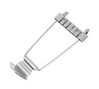 Hemobllo Cordal de Guitarra de 6 Cuerdas Plateado, Aleación de Zinc Sólida, Espaciado de Cuerdas 10 Mm, Accesorio Profesional para Guitarra Eléctrica, Repuesto sin Tornillos, Compatible Modelos Jazz