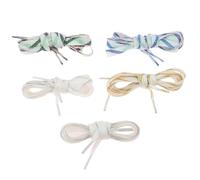 Hemobllo Cordones 10mm de Ancho Planos de Poliéster para Zapatillas Deportivas, 5 Pares Fáciles de Atar y Desatar, Ideales para Hombres y Mujeres en Actividades Deportivas