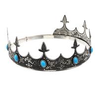 Hemobllo Corona Vintage para Hombres Diadema Resistente y Ligera Accesorio Retro para Cosplay y Fiestas Diseño Clásico con Diamantes Azules para Actuaciones y Eventos Especiales