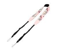 Hemobllo Correa Ajustable de Nailon para Ukelele con Gancho Estilo Hawaiano, Cinturón para Guitarra y Ukelele, Diseño Cómodo con Patrón Floral Rosa, Accesorio para Tocar y Varios estilos