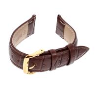 Hemobllo Correa De Reloj De Piel Textura De Cocodrilo, Correa De Reloj Resistente Al Desgaste, Color Marrón, Ancho 20 Mm, Cierre Dorado, Para Hombre y Mujer Uso Diario y Ocasiones Formales