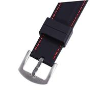 Hemobllo Correa de Reloj de Silicona Resistente al Agua 20 Mm Deportiva Negra con Cordón Rojo para Hombre Uso Diario Deportiva Durable y Antideslizante