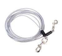 Hemobllo Correa para Perro Anticrocadura De Acero Inoxidable, Doble Cabeza, 5 Mm De Grosor y 5 m De Largo, Cuerda Resistente para Exteriores, Adecuado para Mascotas Que Tiran, Uso Paseo Diario