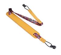 Hemobllo Correa Para Ukelele Doble Gancho En J, Ajustable, Cuero Sintético Amarillo, Para Músicos y Uso En Conciertos, Cumpleaños y Otras Ocasiones