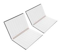 Hemobllo Cuaderno de Contabilidad Empresarial 60 Hojas Resistentes de Papel y Pp Negro Diseño Cuadriculado Vertical y Horizontal Pack de 2 Unidades para Oficina y Viajes de Negocios