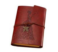 Hemobllo Cuaderno Encuadernado de Papel Kraft Vintage Diseño de Hojas Sueltas para Journaling y Diario de Viaje, Tamaño 18,5 X 12,5 Cm, Hecho a Mano