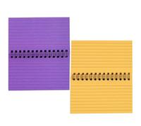 Hemobllo Cuadernos Espiral Pequeños 2 Piezas Fichas Rayadas, Blocs de Notas Portátiles en Papel, Tamaño Compacto para Oficina y Escuela, Colores Morado y Naranja, Prácticos para Escritura
