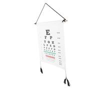 Hemobllo Cuadro Prueba Visión Estándar Pared con Marco Madera y Lienzo Resistente para Examen Ocular Visual Fácil Uso y Colgante