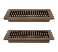 Hemobllo Cubierta de Ventilación de Piso Metálica de 4 X 10 Pulgadas 2 Piezas Color Marrón Rejilla Ajustable para Control de Flujo de Aire en Viviendas Protección contra Polvo y Uso en
