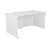 Hemobllo Cubierta Protectora con Ventilación Superior para Caja de Arena de Gato Blanco Diseño Abierto de Tres Lados Material Plástico PP Resistente para Baños y Balcones