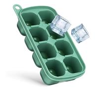 Hemobllo Cubitera de Silicona con Tapa para Hielo Moldes de Cubitos de Hielo Reutilizables Compartimentos Diseño Seguro y Práctico para Congelar Alimentos Color Verde