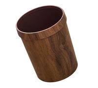 Hemobllo Cubo de Basura Retro 10 Litros Imitación Madera Color Original, Plástico Resistente, Diseño Compacto para Cocina, Sala y Baño, Cubo Almacenamiento Residuos Práctico y Decorativo