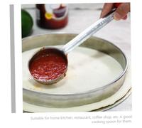 Hemobllo Cucharón Multifuncional para Salsas y Kétchup para Pizza Cuchara Medidora de Acero Inoxidable Mango de Plástico Verde Cuchara de Fondo Plano de 4 Onzas para Cocina y Restaurante