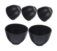 Hemobllo Cuenco de Silicona para Mascarillas 5 Piezas Tamaño 10,5x7 Cm Flexible Anticaídas para Mascarilla Facial Bricolaje y Salón de Belleza Negro