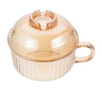 Hemobllo Cuenco de Vidrio Tapa para Sopa y Vapor, Tazón de Sopa Casero Diseño Estriado Vertical, Accesorio Auxiliar para Cocina y Tazón Ramen Japonés