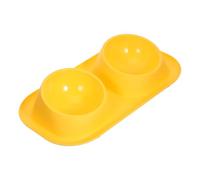 Hemobllo Cuenco Doble para Mascotas Antideslizante Plato de Plástico para Comida y Agua Comedero Inclinado para Gatos y Perros Interior y Exterior