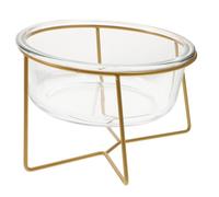 Hemobllo Cuenco Elevado para Perros y Gatos Cuenco Inclinado de Vidrio con Base Alta Tazón Resistente para Comida y Agua Fácil de Limpiar Diseño Ergonómico para Mascotas