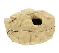 Hemobllo Cueva Escondite para Reptiles y Lagartos de Resina Color Caqui Diseño de Cubierta Superior E Inferior para Ambiente Seguro en Selva Tropical y Desierto