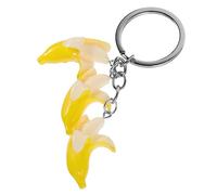 Hemobllo de Fruta Banana Divertido con Colgante Resistente Acero Inoxidable y Resina para Llaves Coche Monedero y Bolso Original para Fiestas y Cumpleaños