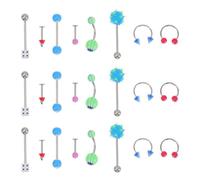 Hemobllo de Joyería Corporal Cómodo y Fácil de Usar 110 Piezas Material Plástico y Silicona Varios estilos para Piercing Lengua y Nariz para Fiestas y Bailes Varios estilos