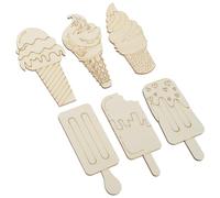 Hemobllo de Rodajas de Madera Seguras y Creativas 30 Piezas en Forma de Helado para Manualidades DIY Ideales para Proyectos Infantiles y Decoraciones de Fiesta