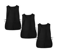 Hemobllo Delantal sin Mangas Ajustable, Chaleco para Peluquería y Cocina, Material Resistente, Color Negro, 3 Piezas, para Estilistas y Chefs en Trabajo Profesional