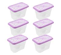 Hemobllo Deshumidificadoras Reutilizables y Alta Absorción de Humedad con Diseño Fácil de Rellenar 6 Cajas de Plástico a Prueba de Fugas para Armario y Cocina