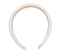 Hemobllo Diadema Ancha de Cuero Sintético Antideslizante Color Claro para Mujer, Aro Sólido Ligero y Cómodo, Adecuado para Uso Diario y Fiestas