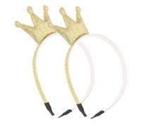 Hemobllo Diadema Brillante Dorada para Niñas 2 Piezas Diseño Princesa Accesorios para Fiesta Cumpleaños y Banquetes