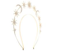 Hemobllo Diadema Con Aro De Nuestra Señora Tocado De Diosa Elegante Diadema De Estrella y Luna Para Fiesta Accesorio Cabello De Doble Metal Para Novias y Cosplay