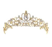 Hemobllo Diadema de Aleación con Gemas de Imitación para Novia Tocado de Boda Grande Estilo Tiara Accesorio para Cabello Femenino e Infantil Adecuado para Bodas y Celebraciones