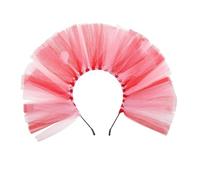 Hemobllo Diadema de Corazón para San Valentín de Malla Ligera, Diseño Degradado en Rojo y Rosa, Accesorio para Fiesta Temática y Cosplay, Diadema Femenina para Niñas y Mujeres, Tocado