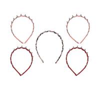 Hemobllo Diadema de Plástico Dientes de Tiburón y Diseño de Leopardo, Banda Cabello de 5 Piezas Estilo de Gasa para Mujeres y Hombres, Adecuado para Color Color Aleatorio Varios estilos