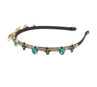 Hemobllo Diadema Delicada de Aleación Cristales Verdes Tamaño Único para Mujer y Niña Accesorio Creativo para Uso Diario Fiestas y Eventos Obsequios
