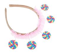 Hemobllo Diadema Infantil Rosa de Piruleta de Dibujos Animados Accesorio de Fiesta para Cumpleaños y Parques de Atracciones Diadema Navideña Cómoda y Ajustable para Niñas