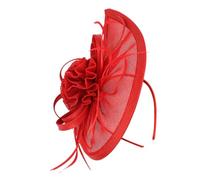 Hemobllo Diadema Sombrero de Copa de Malla Rojo para Mujer, Tocado Ligero para Boda y Fiesta, Accesorio Elegante para Banquete, 1 Pieza, Adecuado para Novias y Eventos Obsequios