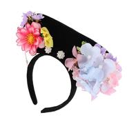 Hemobllo Diadema Vintage Dinastía Qing para Niña Tocado Chino con Flores Artificiales Accesorio Retro para Cosplay y Fotografía Temática Diadema Real Estilo Antiguo Ajustable