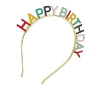 Hemobllo Diadema y Letras Happy Birthday de Cumpleaños con Diseño Colorido Estructura Flexible de Aleación de Zinc, Ajustable para Niñas y Mujeres en Decoraciones Festivas