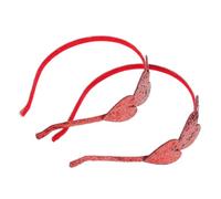 Hemobllo Diademas de Corazón Rojo Lentejuelas para Niñas, 2 Piezas, Diseño Romántico y Único, Sujetan el Cabello Firmemente para Ocasiones Obsequios y Regalos