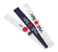 Hemobllo Diademas Deportivas Japonesas para Hombre 3 Piezas Poliéster Transpirable Banda de Sudor para Karate Cocina Entrenamiento Estilo Samurái