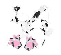 Hemobllo Disfraz Animal con Diadema de Vaca y Pajarita para Cosplay y Actuaciones Escénicas Accesorios Versátiles para Fiestas y Cumpleaños Incluye Guantes Diseño Creativo y Chic