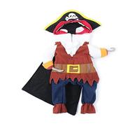 Hemobllo Disfraz con Sombrero de Mascota Pirata para Perros y Gatos en Tela Marrón Estilo Fresco y Funcional para Fotos y Uso Diario