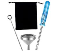 Hemobllo Embudo de Recarga y Mini Embudo de Metal Pequeño de Acero Inoxidable, Kit de Llenado para Urna Pequeña, Destornillador Azul y Bolsa de Tela, para Uso en Joyería de Cremación