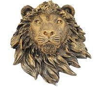 Hemobllo Escultura de Cabeza de León Dorada de Resina para Decoración de Pared, Figura Detallada y Delicada Adecuado para Uso en Casa y Exteriores